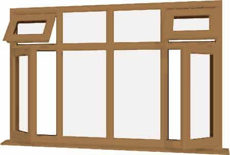 Irish Oak uPVC Window - Design 64
