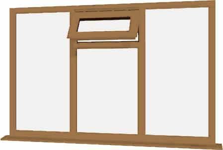 Irish Oak uPVC Window - Design 61