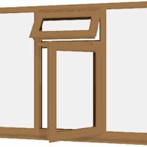 Irish Oak uPVC Window - Design 57