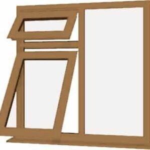 Irish Oak uPVC Window - Design 48