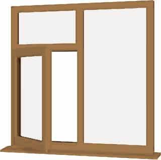 Irish Oak uPVC Window - Design 46