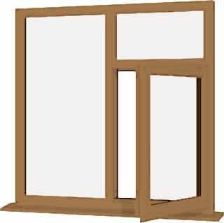 Irish Oak uPVC Window - Design 45
