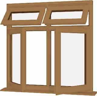 Irish Oak uPVC Window - Design 39