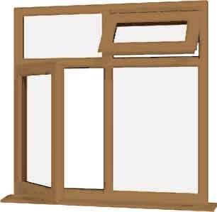 Irish Oak uPVC Window - Design 37