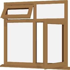 Irish Oak uPVC Window - Design 36