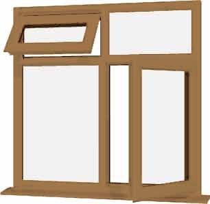 Irish Oak uPVC Window - Design 36