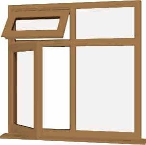Irish Oak uPVC Window - Design 35