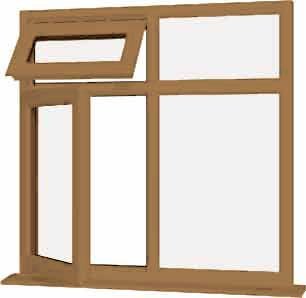 Irish Oak uPVC Window - Design 35