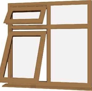 Irish Oak uPVC Window - Design 33