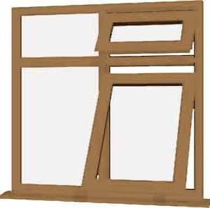 Irish Oak uPVC Window - Design 32