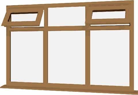 Irish Oak uPVC Window - Design 22