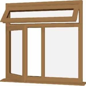 Irish Oak uPVC Window - Design 19