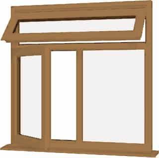 Irish Oak uPVC Window - Design 19