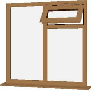 Irish Oak uPVC Window - Design 15