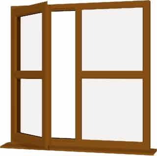 Oak uPVC Window - Design 4