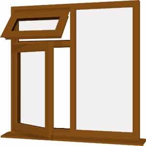Oak uPVC Window - Design 77