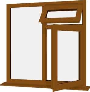 Oak uPVC Window - Design 76