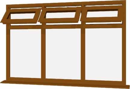 Oak uPVC Window - Design 74