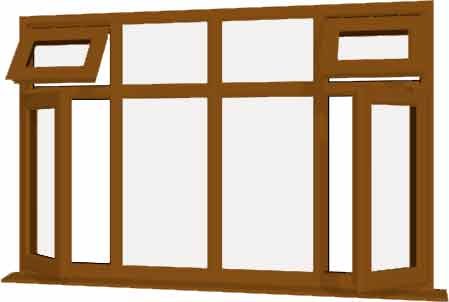 Oak uPVC Window - Design 64