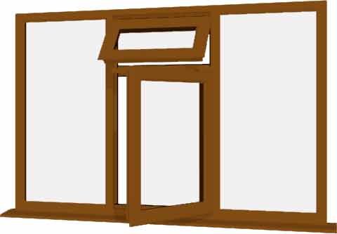 Oak uPVC Window - Design 57