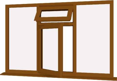 Oak uPVC Window - Design 56