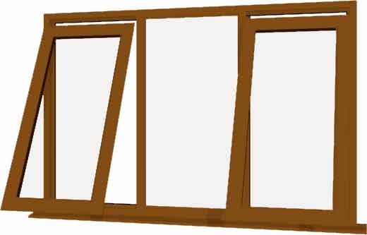 Oak uPVC Window - Design 52