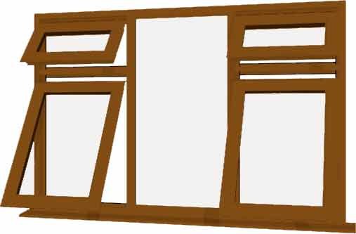 Oak uPVC Window - Design 50