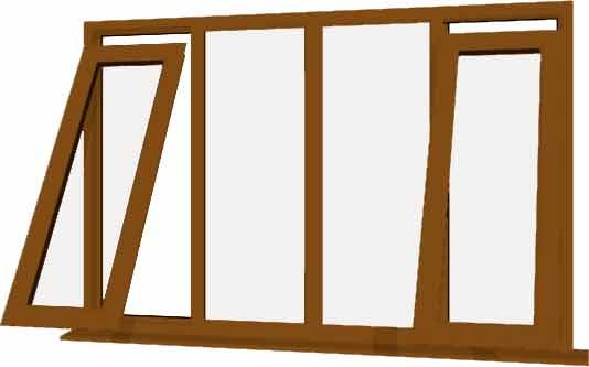 Oak uPVC Window - Design 49