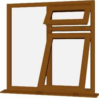 Oak uPVC Window - Design 47