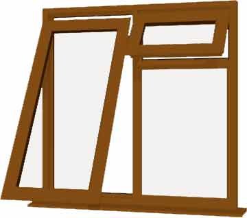 Oak uPVC Window - Design 43