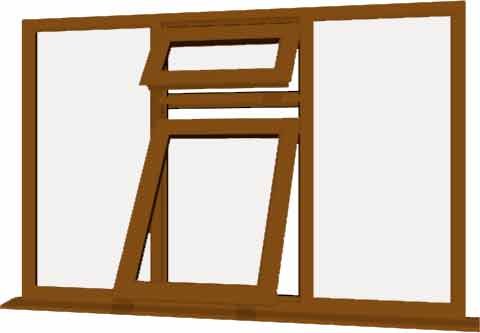 Oak uPVC Window - Design 42