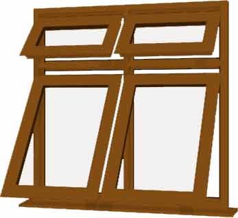 Oak uPVC Window - Design 38