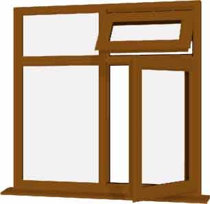 Oak uPVC Window - Design 34