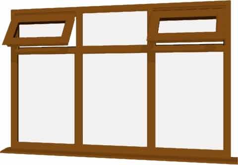 Oak uPVC Window - Design 22