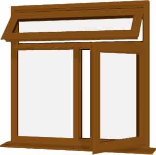 Oak uPVC Window - Design 18
