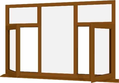 Oak uPVC Window - Design 17