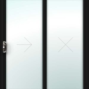Black uPVC Patio Door – 2 Pane Sliding Design
