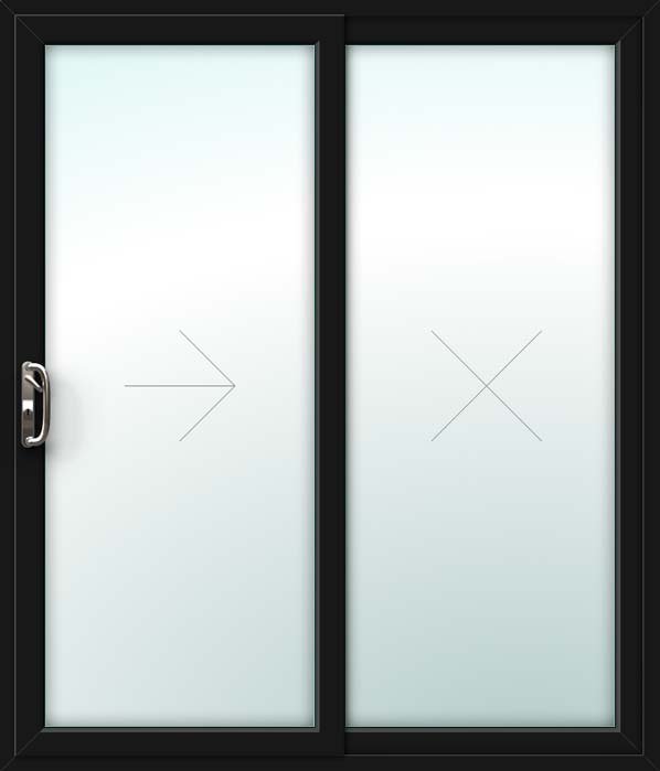 Black uPVC Patio Door – 2 Pane Sliding Design