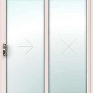 Cream uPVC Patio Door – 2 Pane Sliding Design