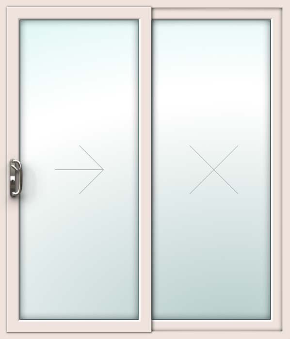 Cream uPVC Patio Door – 2 Pane Sliding Design