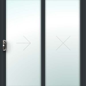 Grey uPVC Patio Door – 2 Pane Sliding Design