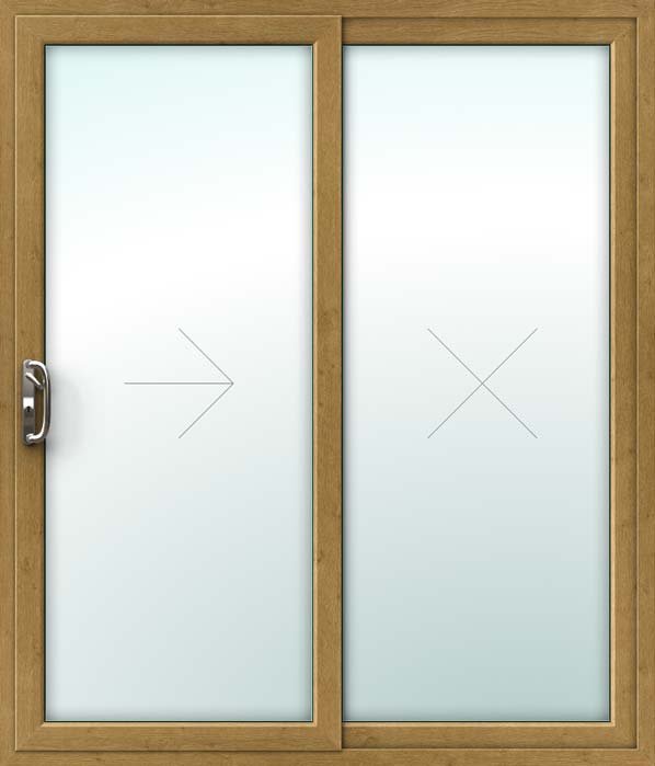 Irish Oak uPVC Patio Door – 2 Pane Sliding Design