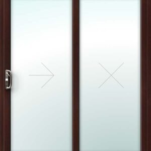Rosewood uPVC Patio Door – 2 Pane Sliding Design