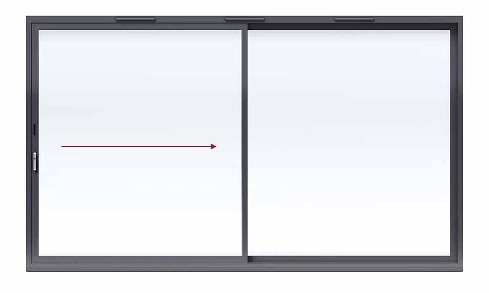 Aluminium 2-Panel Sliding Patio Door – Sliding Right