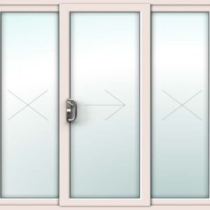 Cream uPVC Patio Door – 3 Pane Sliding Design