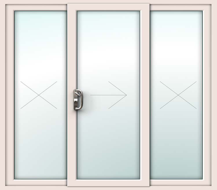 Cream uPVC Patio Door – 3 Pane Sliding Design
