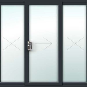 Grey uPVC Patio Door – 3 Pane Sliding Design