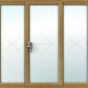 Irish Oak uPVC Patio Door – 3 Pane Sliding Design