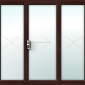 Rosewood uPVC Patio Door – 3 Pane Sliding Design