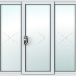 White uPVC Patio Door – 3 Pane Sliding Design